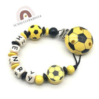 Schnullerkette mit Namen Junge Mädchen Fußball