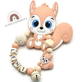 Greifring mit Namen Eichhörnchen Mädchen Silikon Baby Geschenk Babyparty
