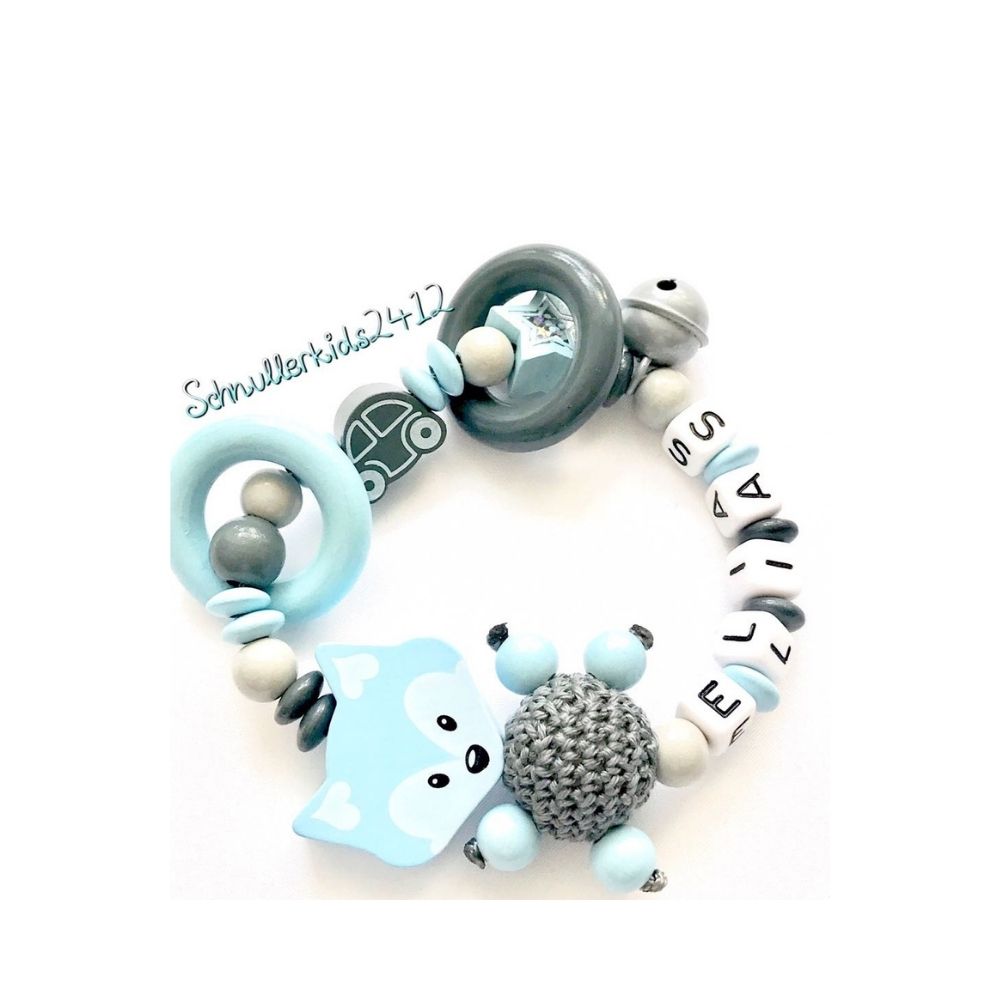 Greifling - Halb Ring, Grau,Hell Blau + Fuchs - Junge