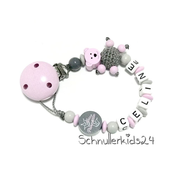 Schnullerkette mit Namen Mädchen Baby Geschenk personalisiert