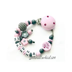 Schnullerkette mit Namen Mädchen Geschenk zur Geburt Taufe Babyparty