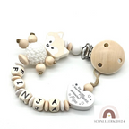 Schnullerkette mit Namen, Mädchen und Junge, Ein bisschen Mama ein bisschen Papa, Baby Geschenk, Geburt Taufe, Babyshower