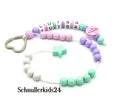 ABC Rechenkette - Flieder, Babyrosa, Mint, Stern + Kleine Prinzessin