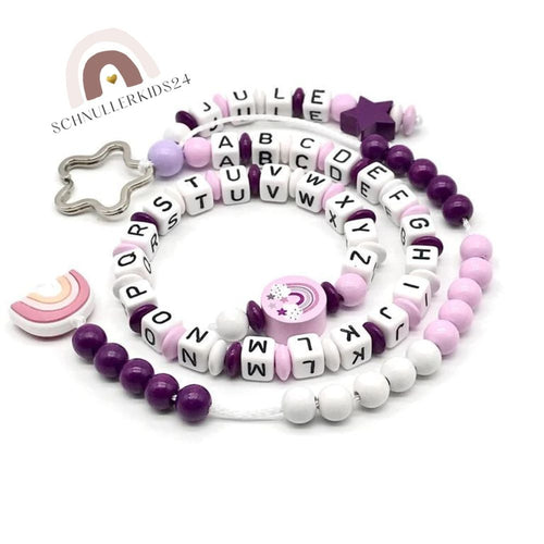 Rechenkette mit Namen personalisiert ABC Zählkette Mädchen Regenbogen
