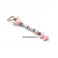 Schlüsselanhänger - Minnie Maus, Baby Rosa, Silikon Schleife
