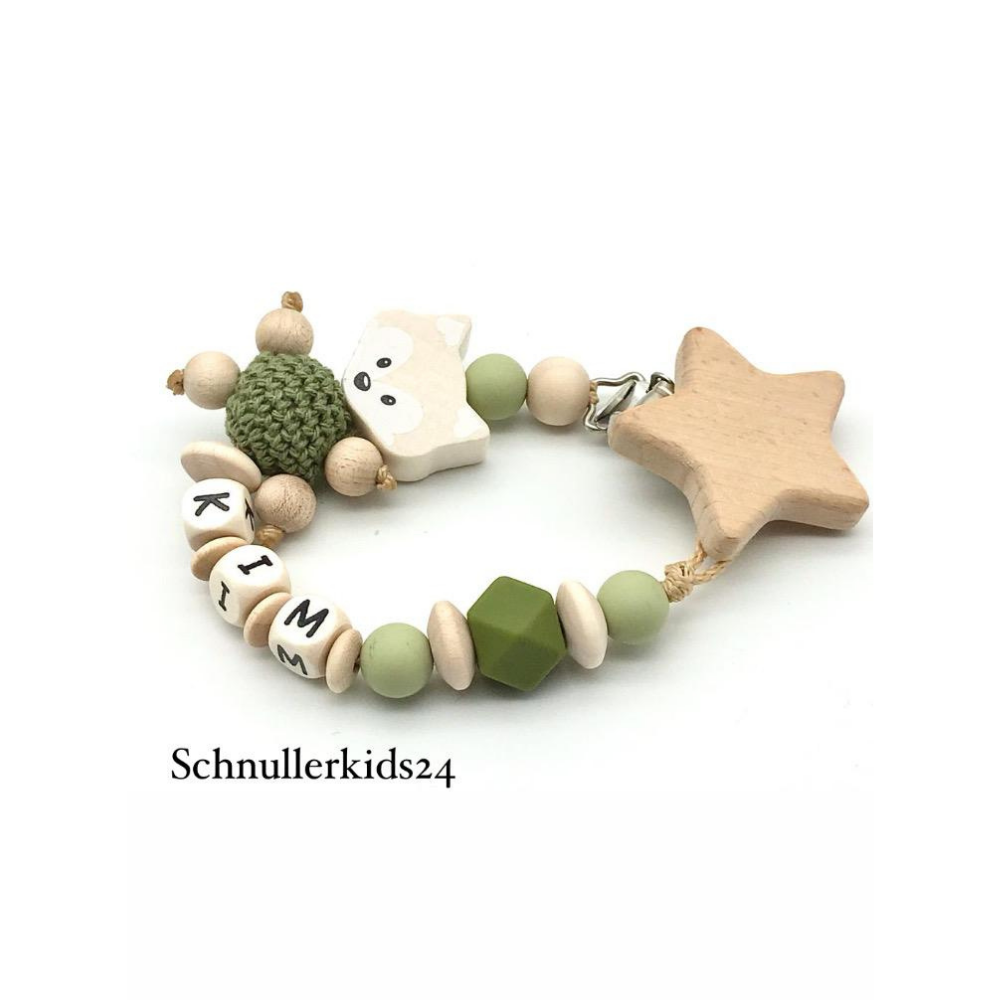 Schnullerkette personalisiert für Mädchen & Jungen mit Namen -Geschenk