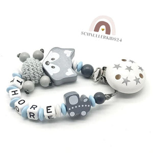 Schnullerkette mit Namen Baby Geschenk Junge