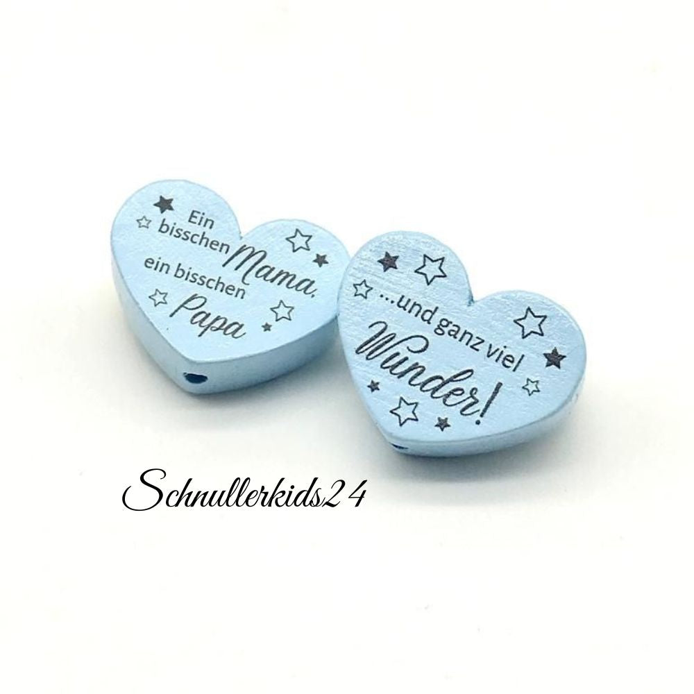 Nuckelkette mit Namen Schnullerkette mit Namen Schnullerhalter Ein bisschen Mama und Papa Babygeschenk Geburt Taufe Babyparty