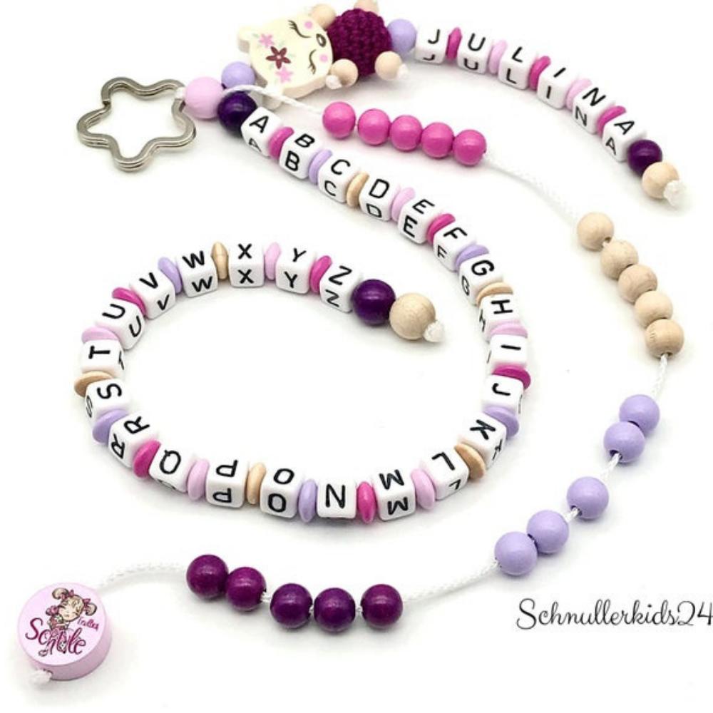 Rechenkette + ABC Kette mit Namen - Endlich Schule, Rehkids, Lila, Natur und Flieder