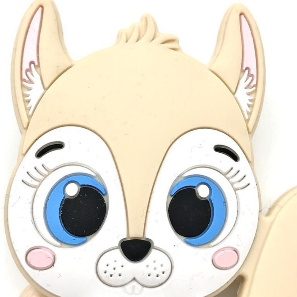 Greifling mit Namen Eichhörnchen Mädchen Silikon Baby Geschenk Babyparty