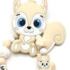 Greifling mit Namen Eichhörnchen Mädchen Silikon Baby Geschenk Babyparty