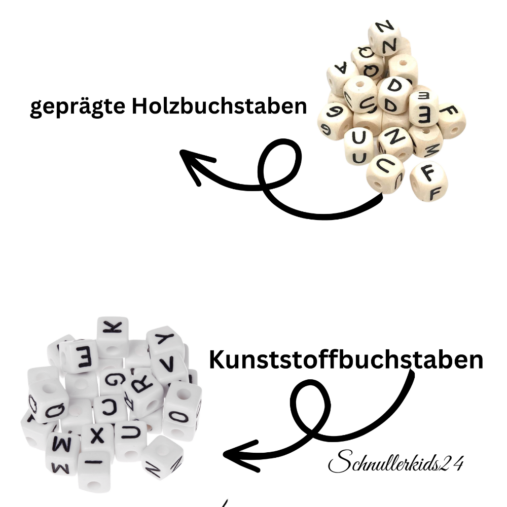Schnullerkette mit Doppelnamen Mädchen